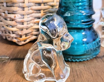 Vintage Clear Candy Container - 1940's Depression Federal Degenhart Glass Dog/Puppy Figurine