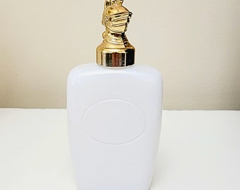 Rare Vintage Mid Century - King's Men Cologne Bottle/Decanter - Knight Helmet - White Glass