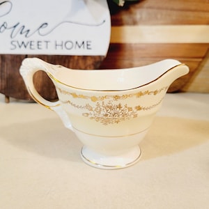Crown Potteries Co. Vintage Creamer - Gold Etching - Made in USA - 250071