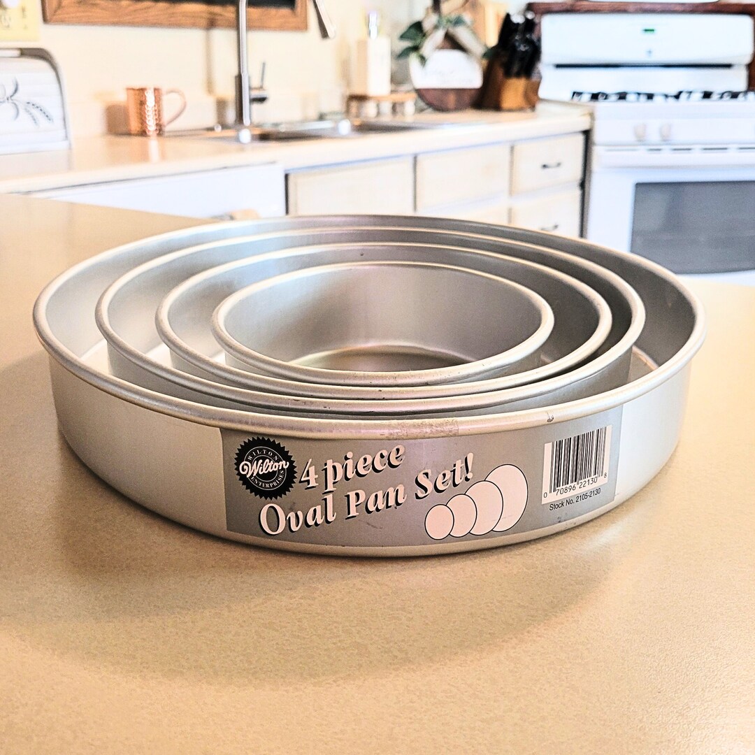 Vintage Wilton OVAL 4 Piece Tier Wedding Cake Pan SET 16.5, 13.5, 10.75, 7.375 Etsy