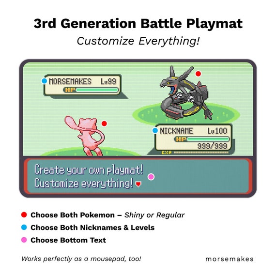 Fully CUSTOMIZABLE Playmat Pokémon TCG Gen 3 Battle Style Etsy