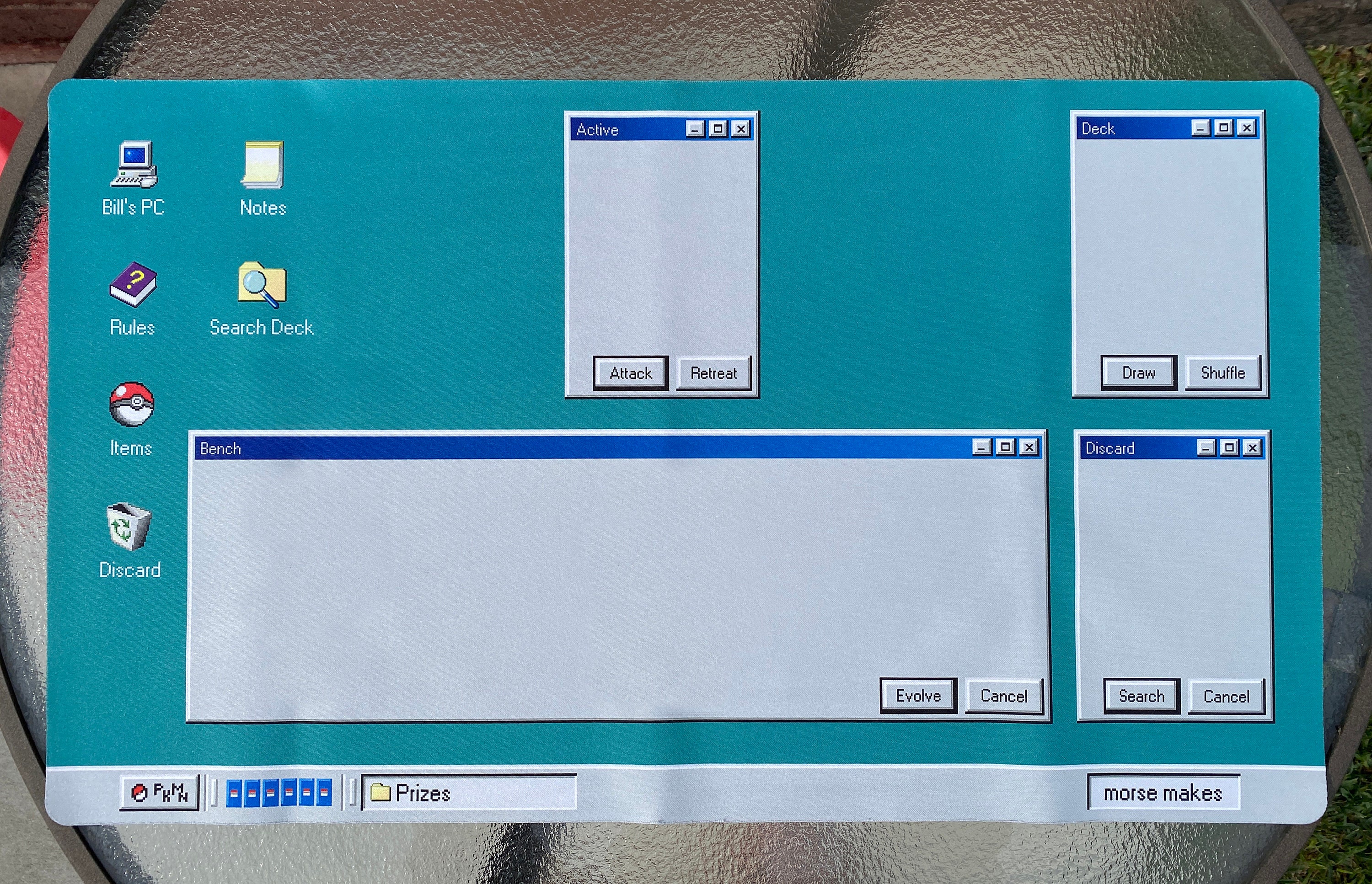 Retro Pokemon TCG Custom Playmat Windows 98 UI Playzones Neoprene
