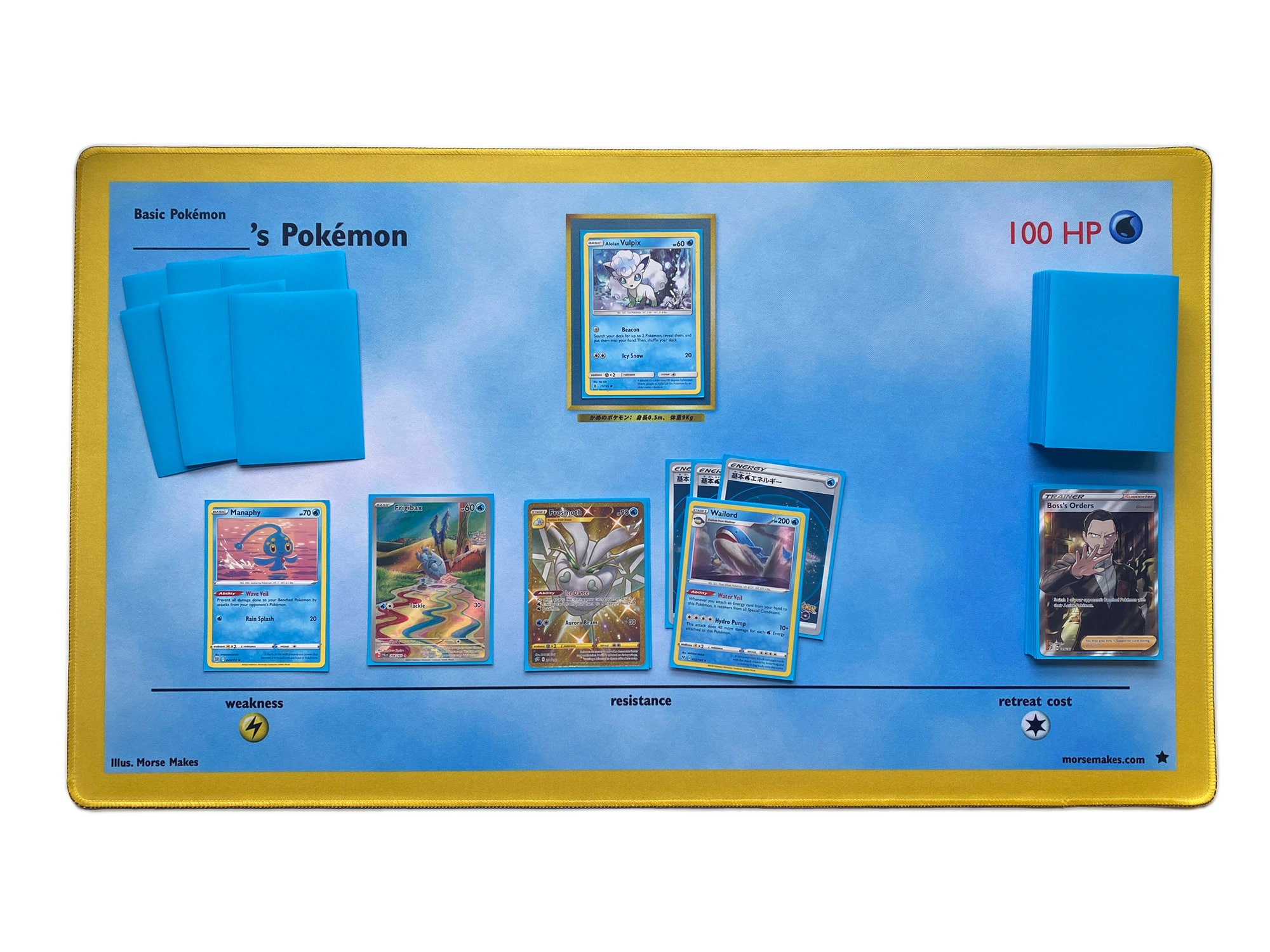 Pokemon Mat Block Pokemon TCG Playmat - Base Set Inspired Neoprene Gaming Mat (24x14