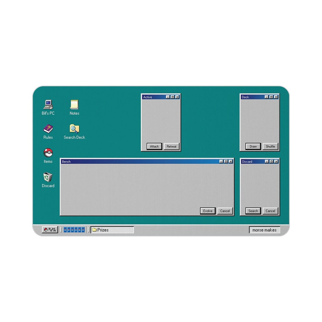 Retro Pokemon TCG Custom Playmat Windows 98 UI Playzones Neoprene