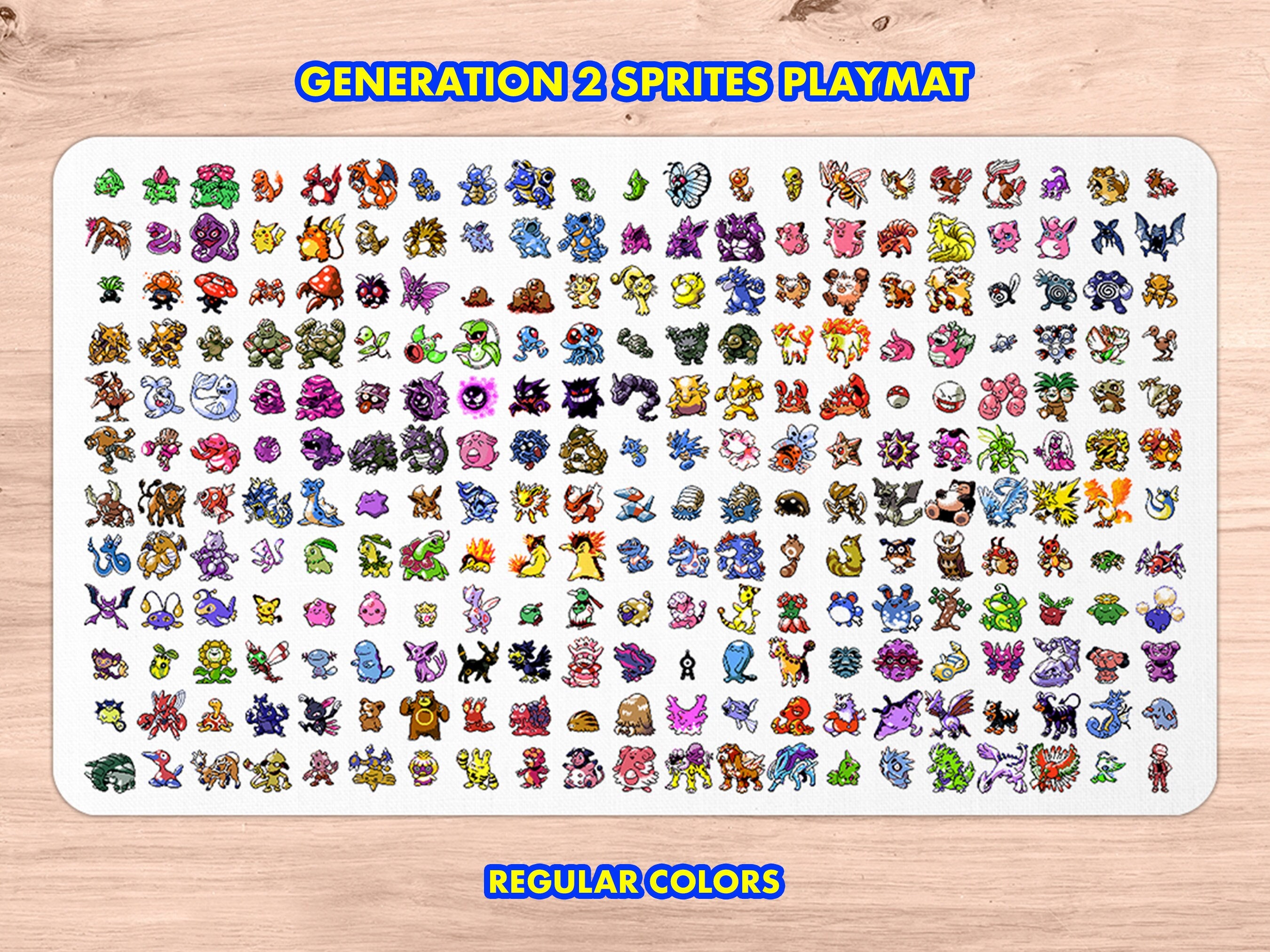 Pokemon Sprites Playmat TCG Gaming Mat Regular and Shiny Etsy