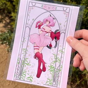 Art Nouveau Mew Mew Mini Print: 5x7 Archival Quality