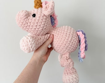 Unicorn Knotted Plushie | Unicorn Stuffed Animal | Unicorn Plushie | First Birthday Gift | Baby Shower Gift | Nursery Decor | Kid’s Toys