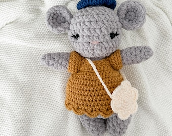 Mouse Stuffed Animal | French Mouse Plushie | First Birthday Gift | Baby Shower Gift | Gift for Kids