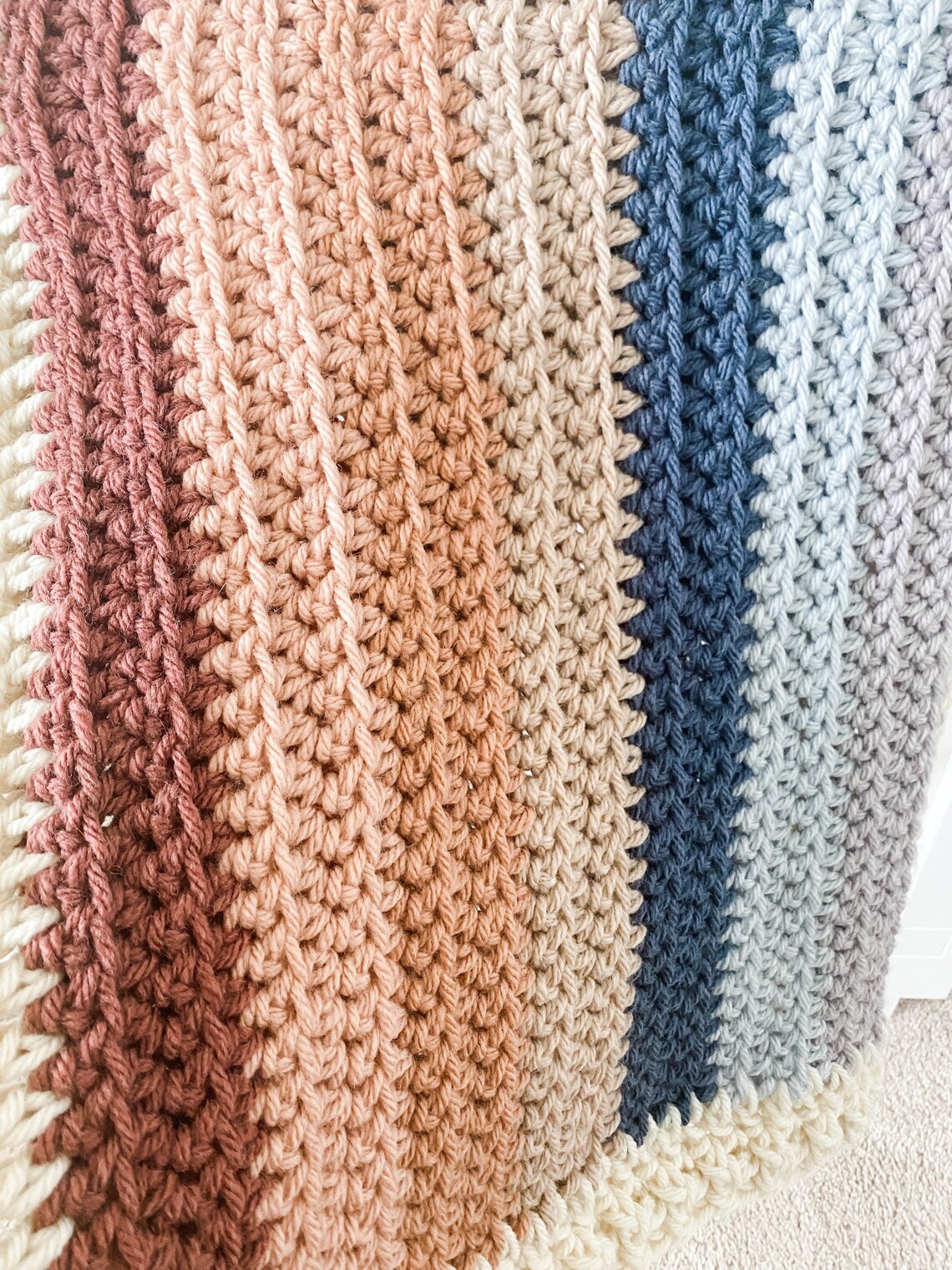 Boho Rainbow Blanket Heirloom Baby Blanket Baby Shower Etsy
