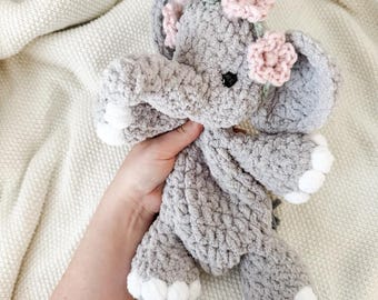 Handmade Elephant Lovey | Crochet Elephant Lovey | Zoo Nursery Decor | Hand Made Baby Gift