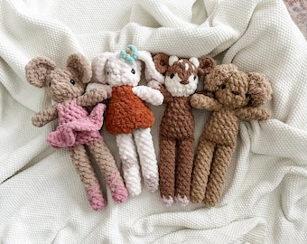 Handmade Animal Dollies | Crochet Stuffed Animal | Bunny Plushie | First Birthday Gift | Baby Shower Gift | Nursery Decor | Kid’s Toys