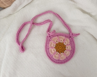 Flower Kids Purse | Kids Purse | Toddler Purse | Children’s Cross Body Bag | Toddler Mini Bag | Handmade Flower Crochet Purse for Kids