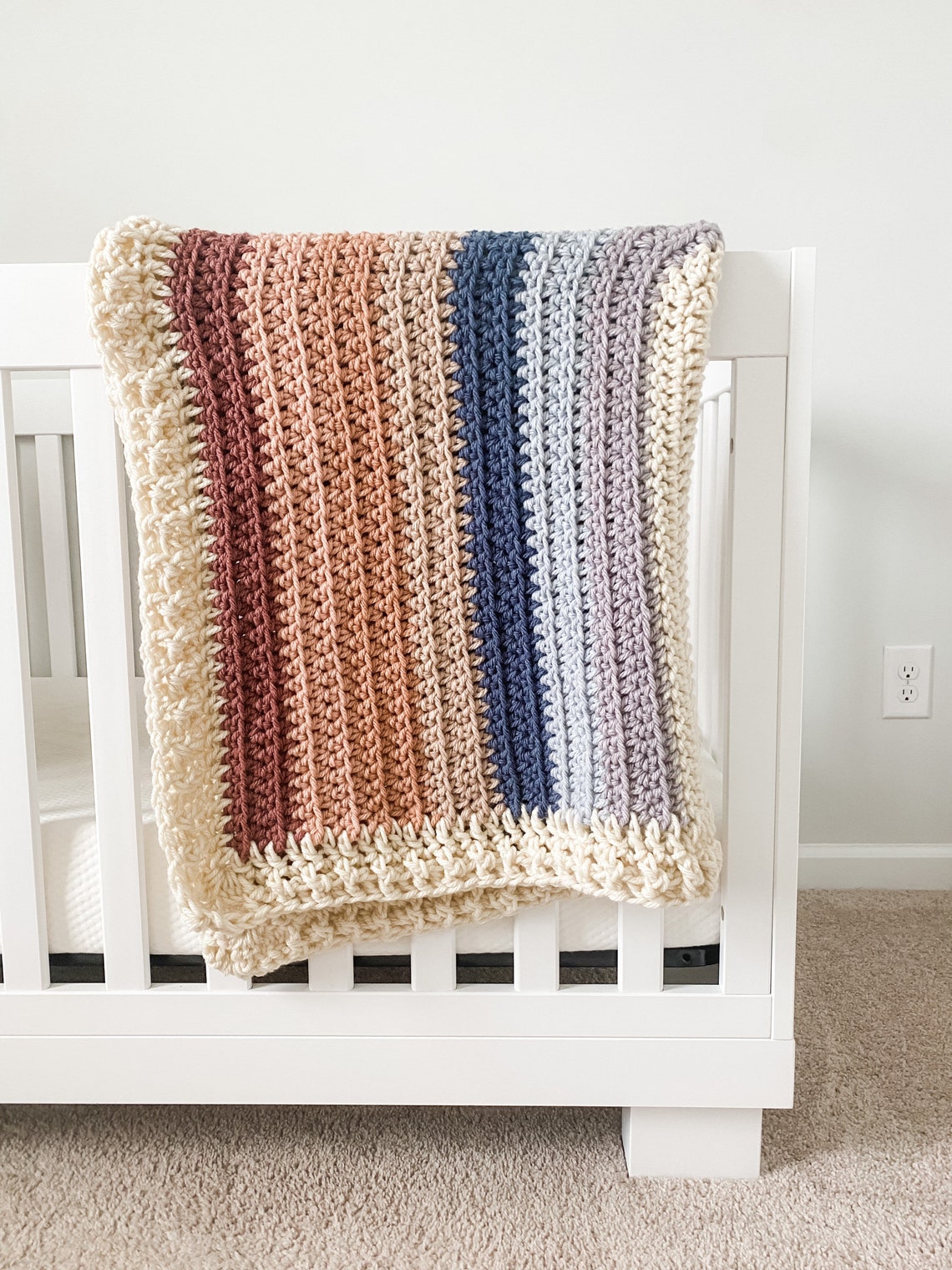 Boho Rainbow Blanket Heirloom Baby Blanket Baby Shower Etsy