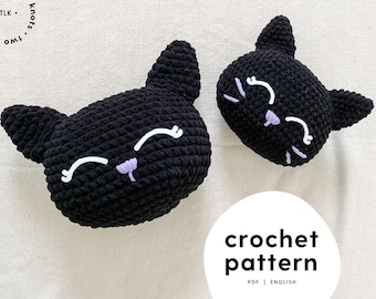 Black Cat Pillow Crochet Pattern | Pillow Crochet Pattern | Cat Crochet Pattern | Kids Crochet Pattern | Halloween Crochet Pattern