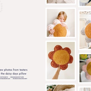 Daisy Days Pillow Crochet Pattern | No Sew Pillow Crochet Pattern | Daisy Crochet Pattern | Kids Crochet Pattern | Home Crochet Pattern image 6