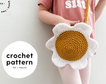 Daisy Kids Purse Crochet Pattern | Kids Accessory Crochet Pattern | Kids Crochet Pattern | Purse Crochet Pattern | Daisy Crochet Pattern