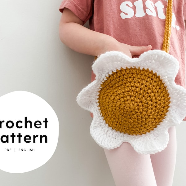 Daisy Kids Purse Crochet Pattern | Kids Accessory Crochet Pattern | Kids Crochet Pattern | Purse Crochet Pattern | Daisy Crochet Pattern