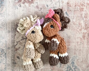 Handmade Crochet Horse Snuggler | Mini Horse Lovey | Farm Nursery Decor | First Birthday Gift | Baby Shower Gift | Crochet Horse Lovey