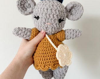 Mouse Stuffed Animal | French Mouse | First Birthday Gift | Baby Shower Gift | Gift for Kids