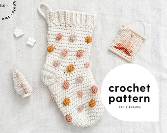 Bubble Stocking Pattern | Kids Christmas Stocking Pattern | Crochet Stocking Pattern | Boho Christmas Stocking | Christmas Crochet Pattern