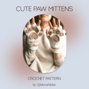 Cat Paw Fingerless Mittens Crochet Pattern