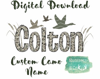 Custom Duck Camo Name PNG