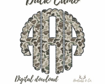 Custom Duck Camo Monogram PNG