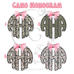 Roze strik en camouflage-monogram, png