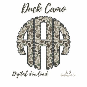Duck Camo Scalloped Monogram Alphabet