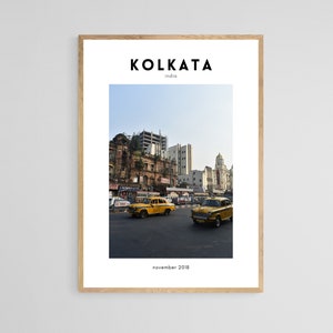 Kolkata (Calcutta) India City Travel Poster Print with Personalised Custom Trip Dates