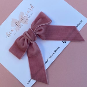 Blush midi velvet bow