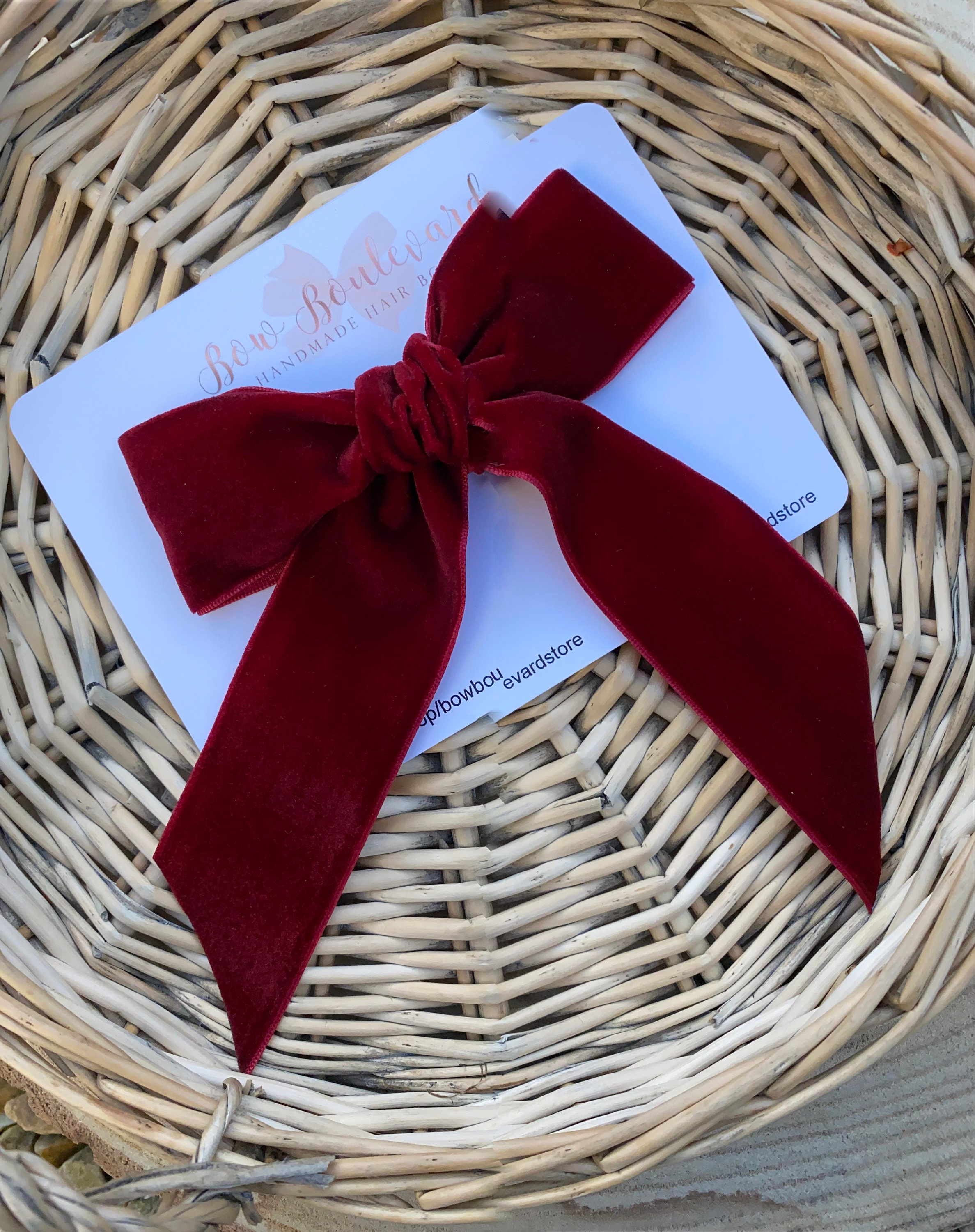 BowBoulevardStore Red Velvet Bow