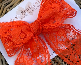 Orange lace bow