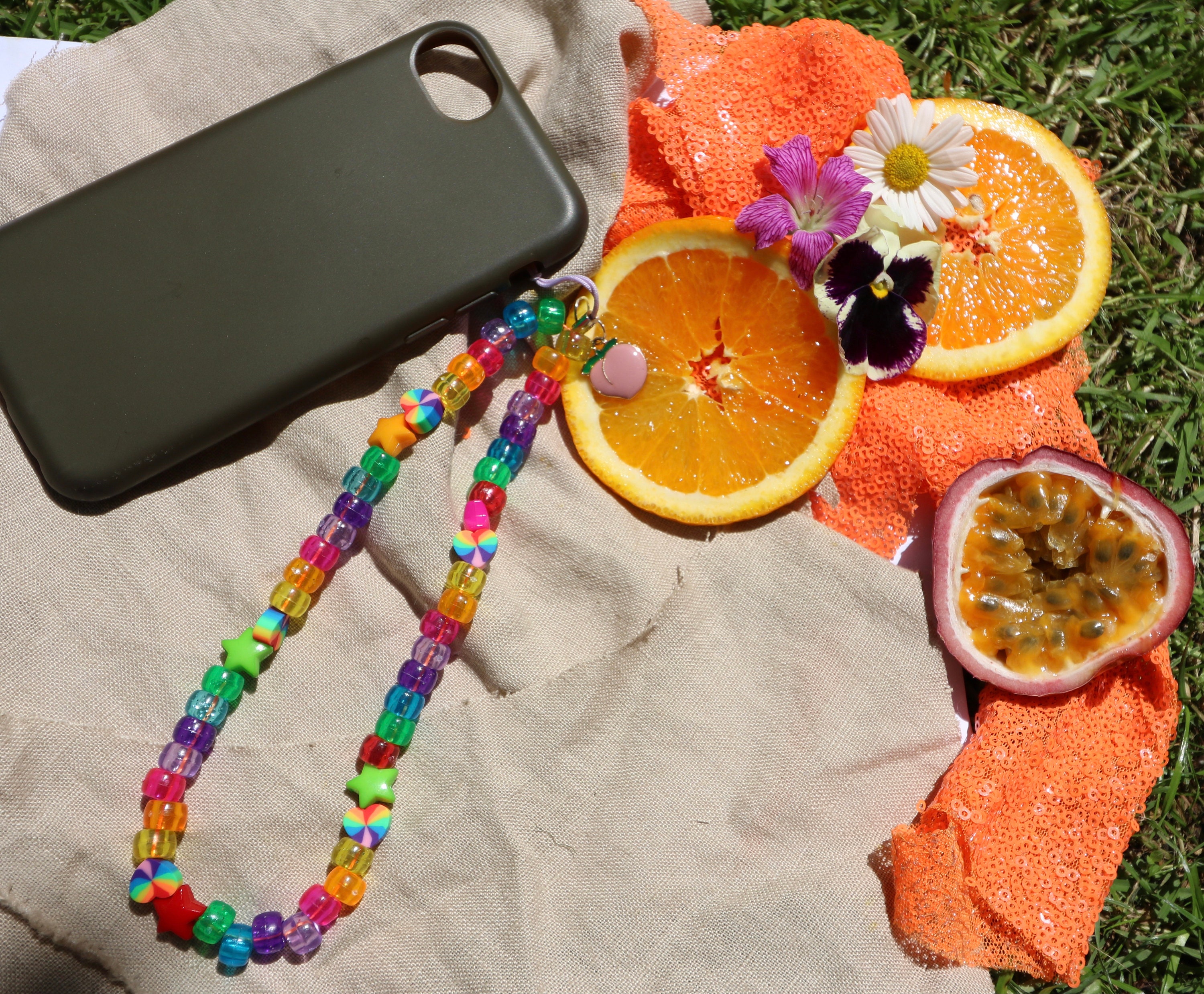 Custom Personalised Beaded Phone Bracelet charm Etsy