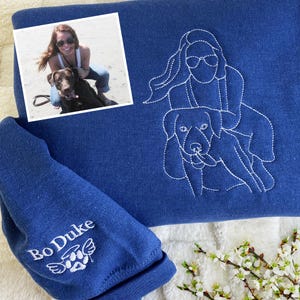 Suéter bordado personalizado para mascotas / Sudadera con capucha bordada para mascotas / Perro o gato personalizado con foto bordada / Regalo conmemorativo para mascotas / Regalo de Navidad