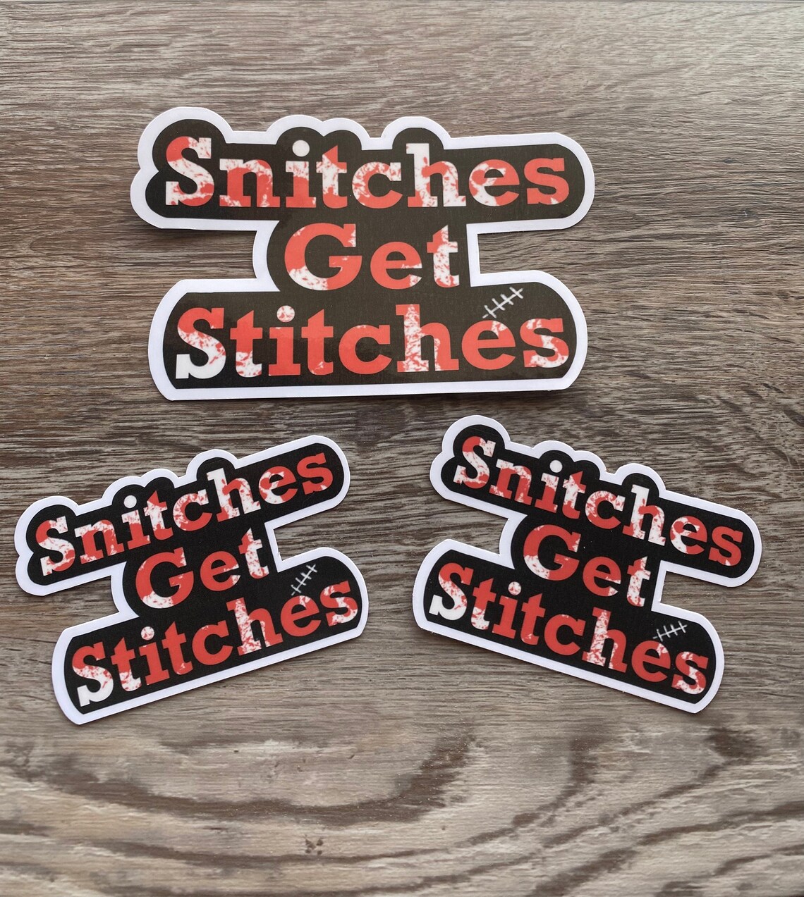 Snitches Get Stitches Sticker Waterproof sticker Laptop Etsy