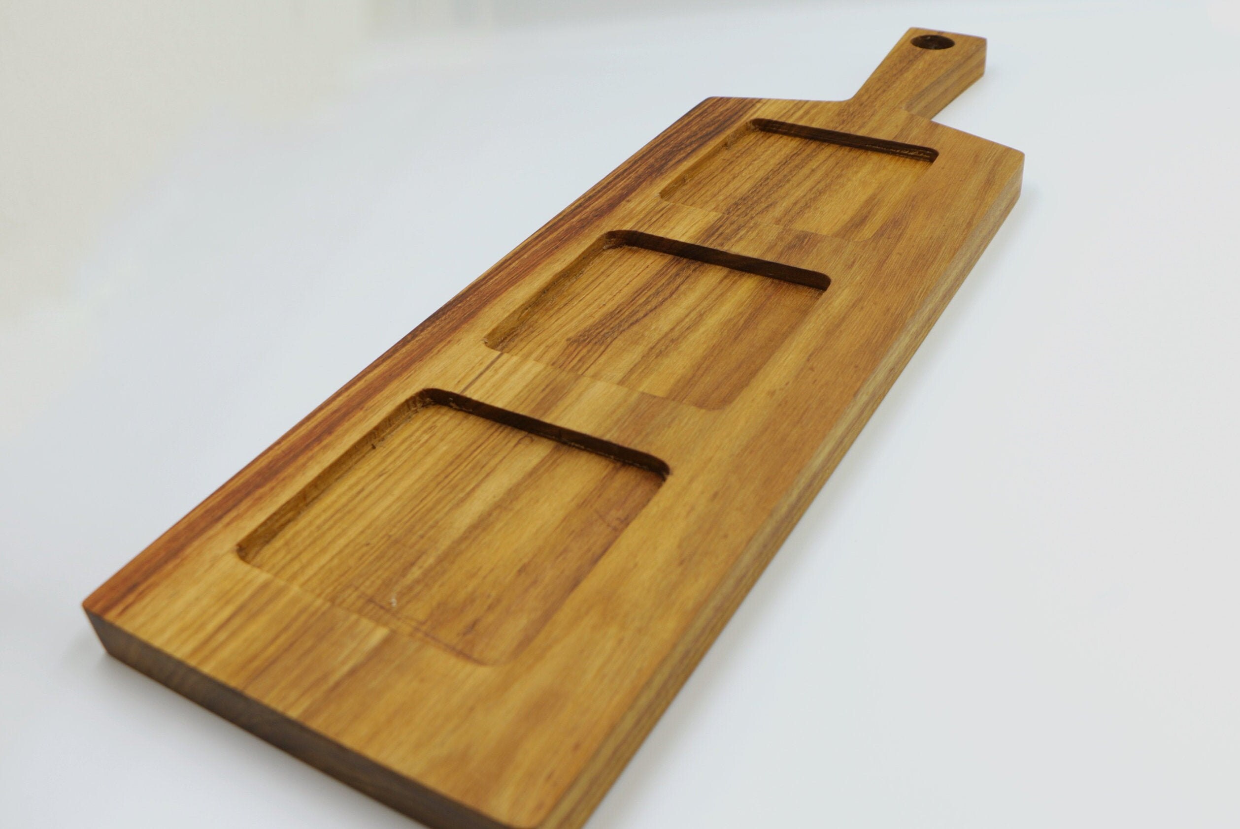 Charcuterie Board W/ 3 Ceramic Ramekins Canary Wood Cheese Etsy