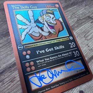 The Skills Guy 001 - Cartão de troca brilhante assinado colecionável