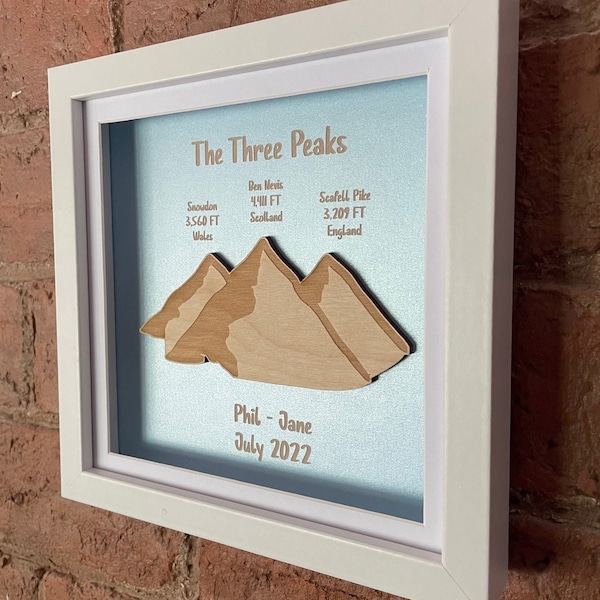 Personalised National, Yorkshire, Welsh Three Peaks Challenge Box Framed Gift-Congratulations Gift, Keepsake, Walking Achievement Award