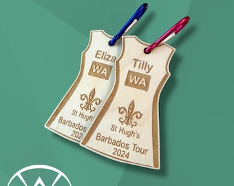 Personalised Wooden Netball Dress Keyring Custom Name and Team Gift or  Award, Unique Keepsake for Netball Players, Teams, Coaches, Umpires