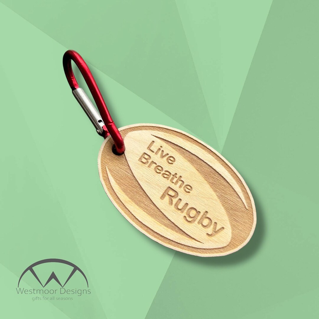 Key Ring Rugby Ball Wooden Rugby Ball Keyring, Bag Tag, Stocking Filler, Unique Gift - Etsy UK