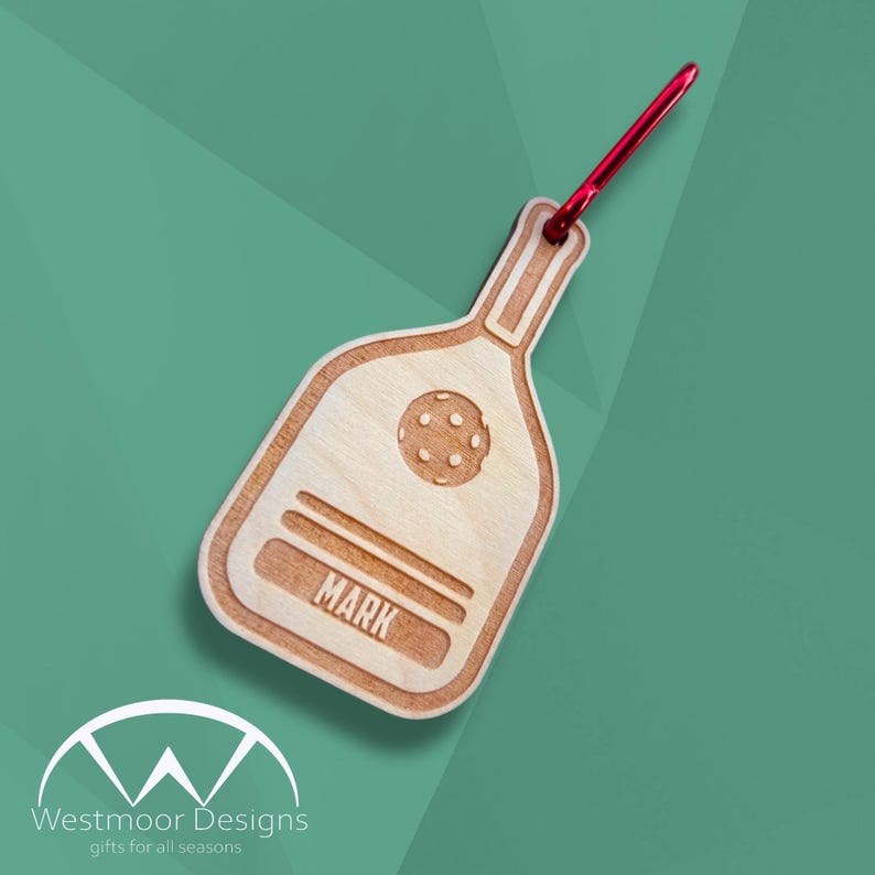 personalised pickleball keyring