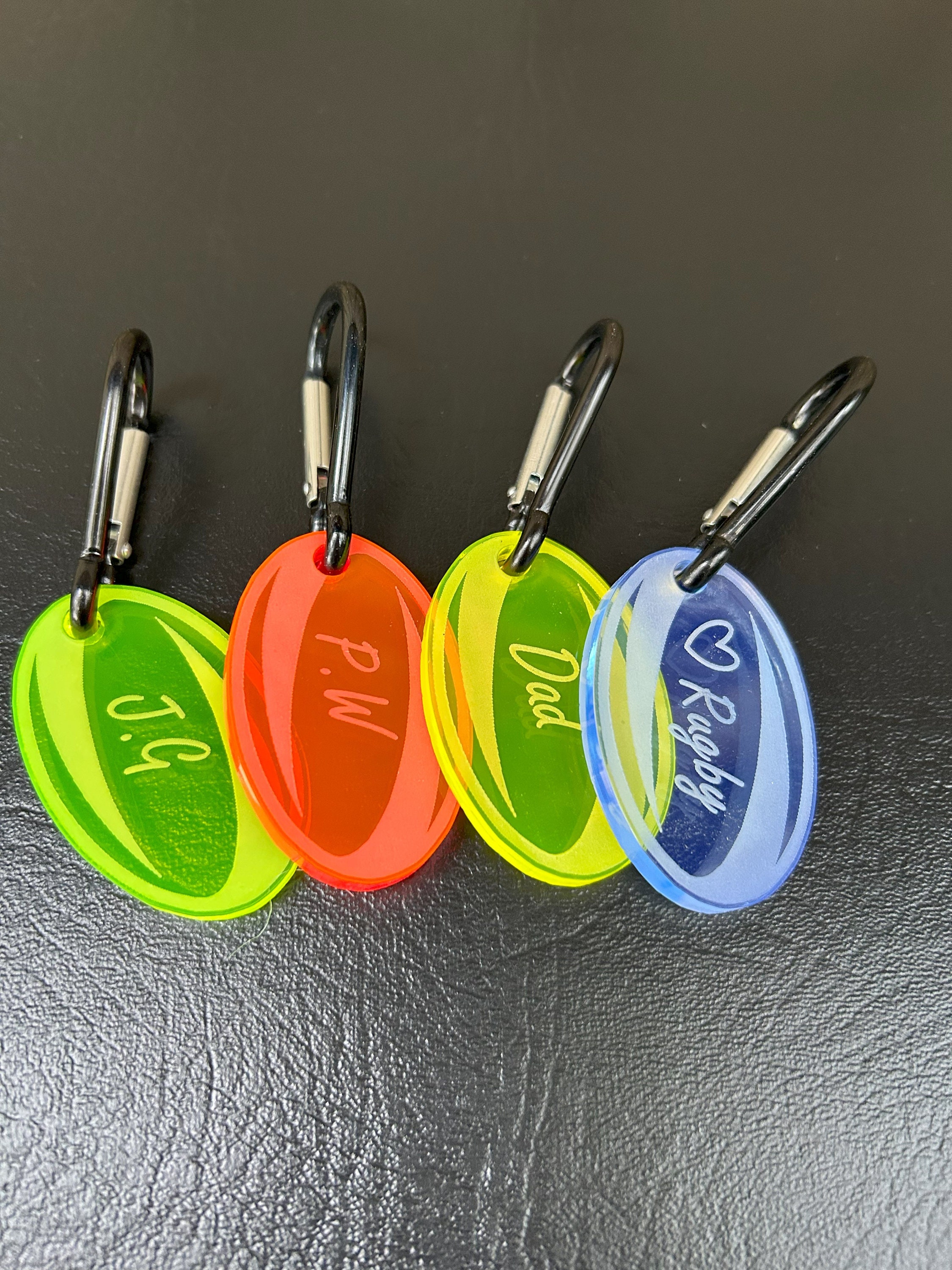 Personalised Rugby Ball Keyring: Bright Acrylic Sports Gift - Etsy UK