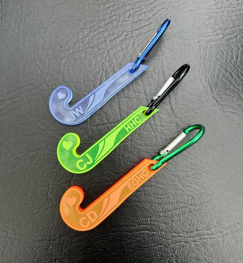 Stick Key Rings Personalised Hockey Stick Keyring, Hockey Player Team Gift Bag Tag ...