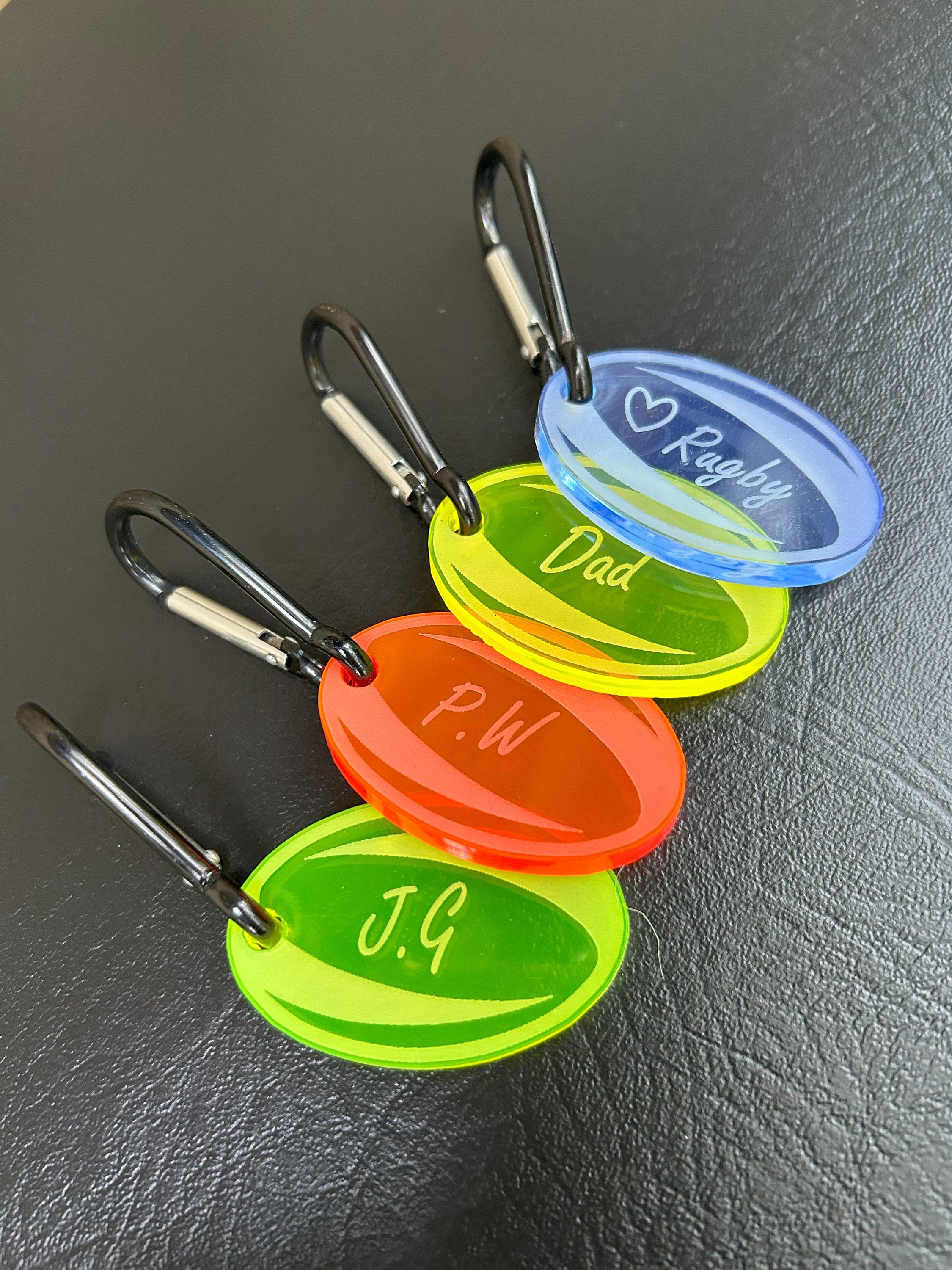 Personalised Rugby Ball Keyring: Bright Acrylic Sports Gift - Etsy UK