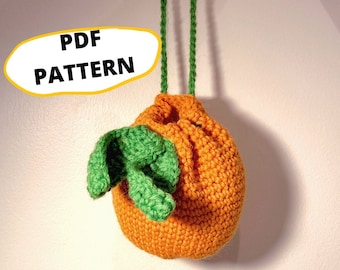 Padrão de Crochê Bolsa Clementine Laranja PDF (Digital)