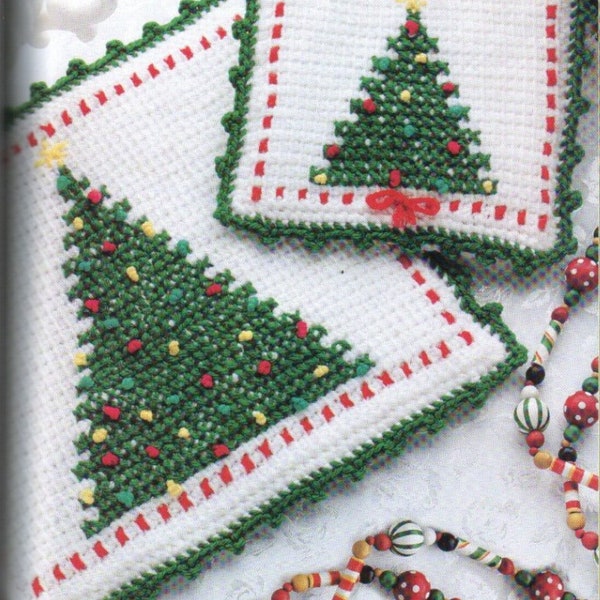 Vintage Christmas Kitchen Pot Holder and Hot pad Crochet Pattern (PDF)