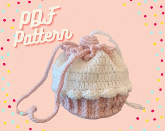 Cupcake Ice cream bag PDF crochet pattern