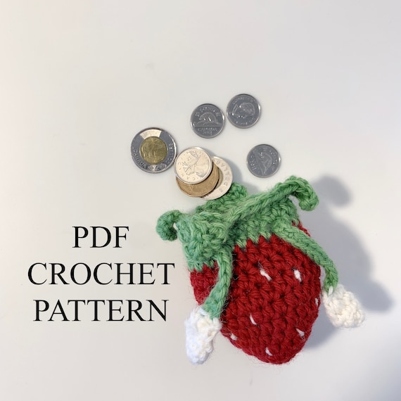 Strawberry Change Purse/Dice bag Crochet PATTERN PDF (Digital)