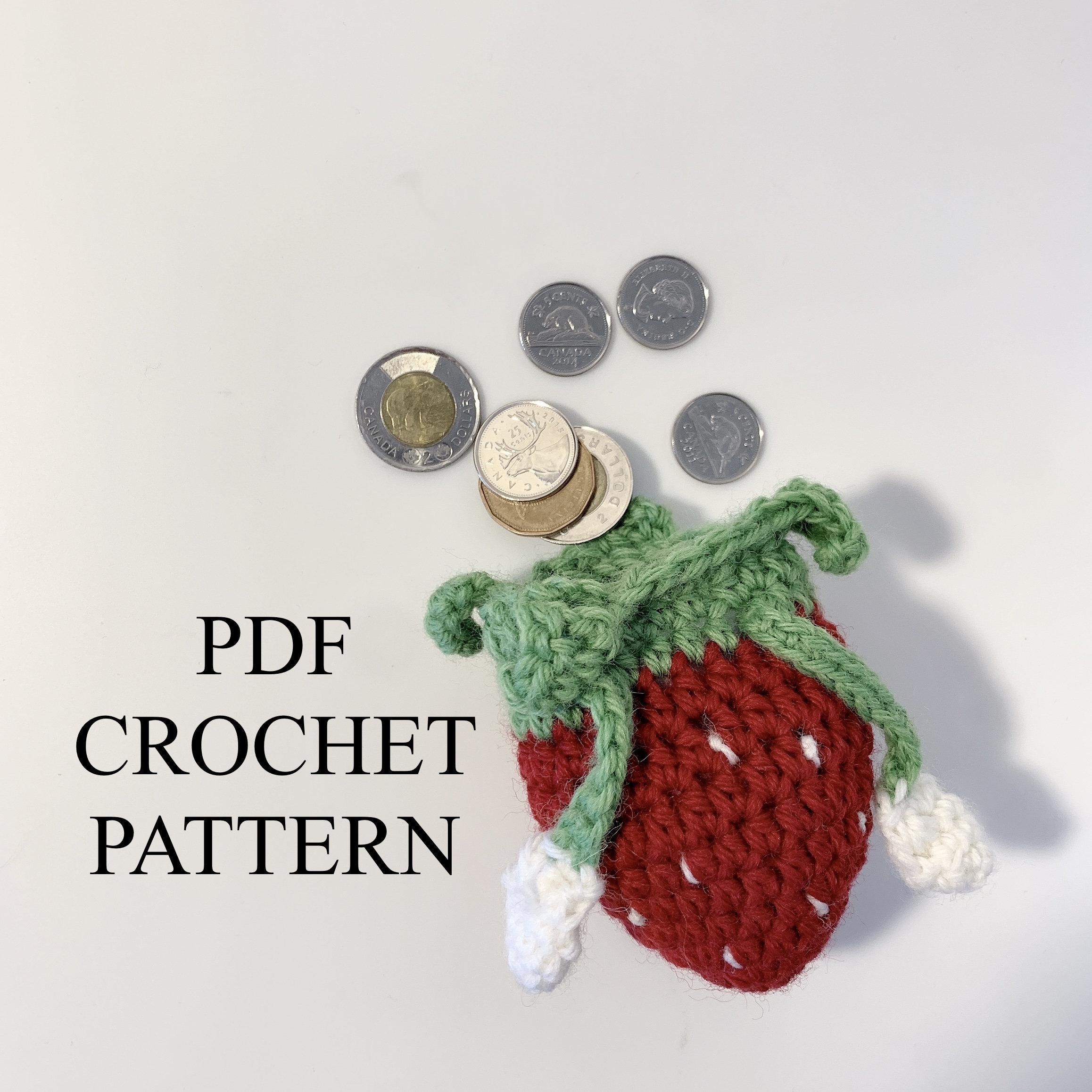 30 Crochet Purses and Bags To Make at Home: Fresh Patterns for Everyday Carryalls 18 Strawberry Change Purse or Dice Bag